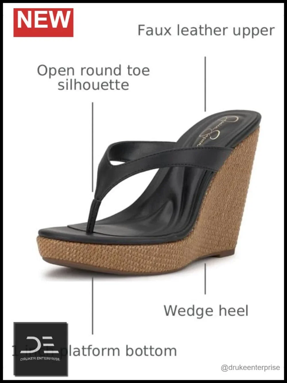 Jessica Simpson Womens Jyseta Faux Leather Platform Wedge Sandal